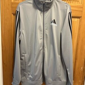 Adidas Men's Silver Windbreaker Jacket